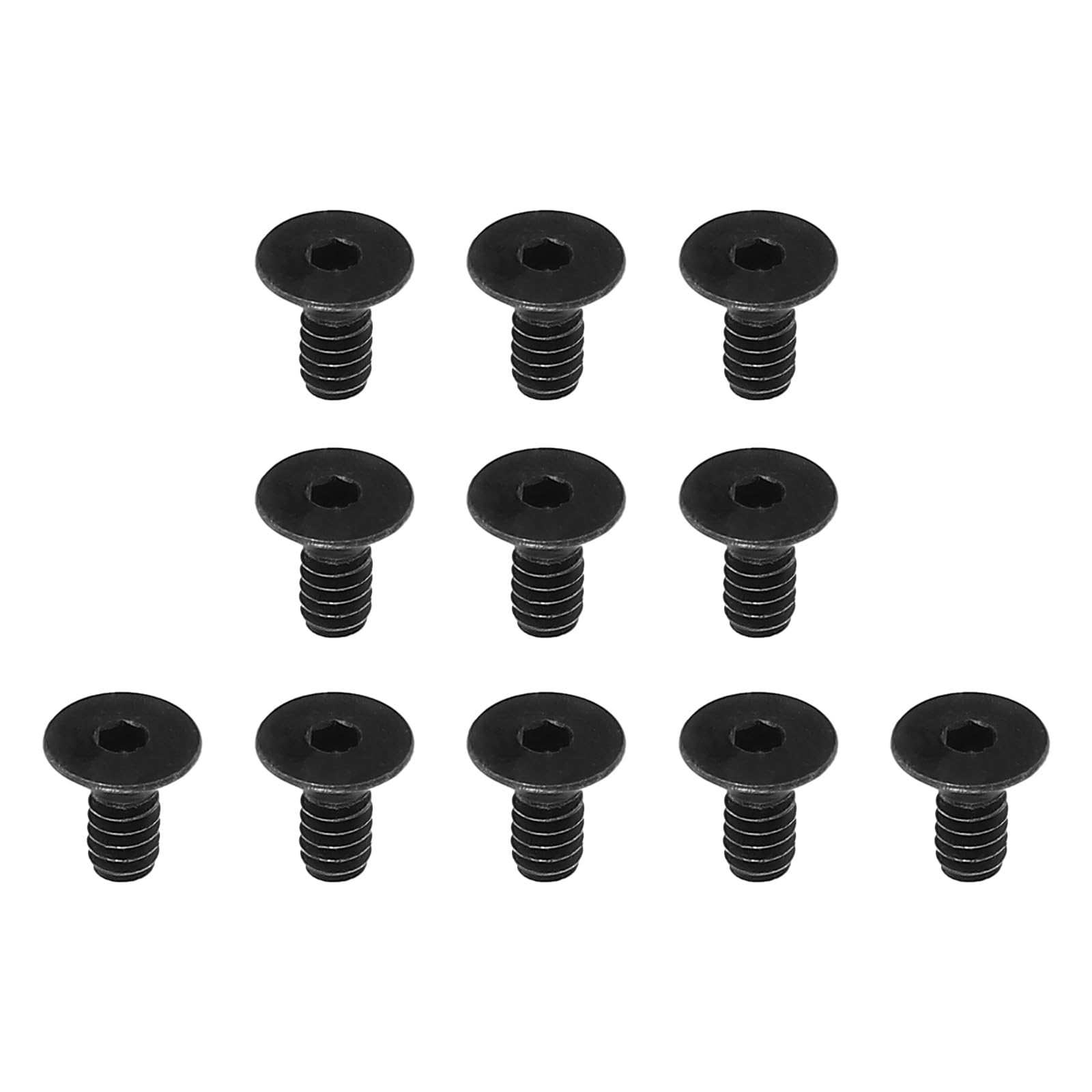 PATIKIL #6-32 x 1/4 Inch Flat Head Socket Cap Screws, 10 Pack Flat Countersunk Bolts Hex Socket Drive Machine Screws Full Thread Coarse Thread UNC Black Oxide Grade 10.9