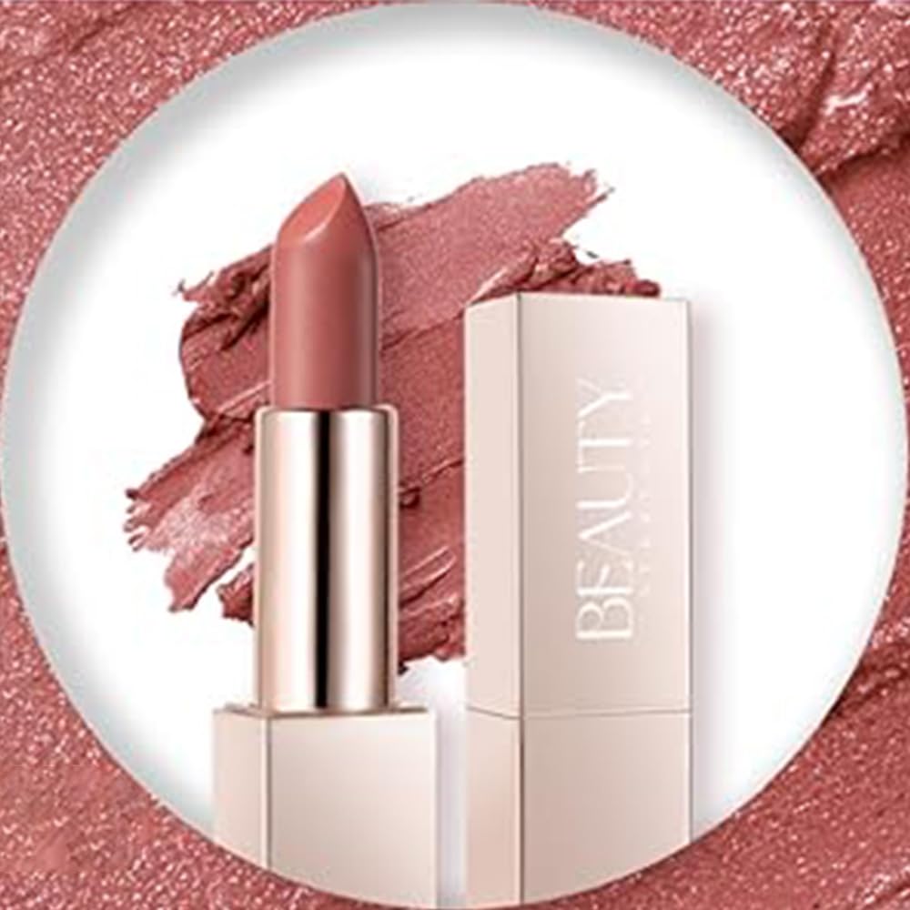 Beauty Searcher Metallic Shine Lipstick Makeup for Woman Velvet Matte Lipsticks Moisturizing No-Stick Cup Lip Makeup, Long Lasting 24H Waterproof Shine Lip Gloss (#5)