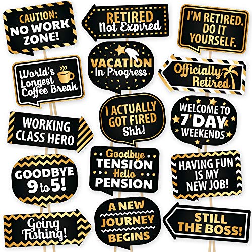 Retirement Photo Booth Props by PartyGraphix European Made Retirement
