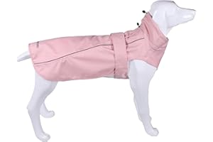 MAMORE Adjustable Waterproof Dog Raincoat for Dogs,Lightweight Pet Rain Jacket Puppy Clothes with Reflective Strip for Small Medium Large Dogs (Pink, XX-Large)