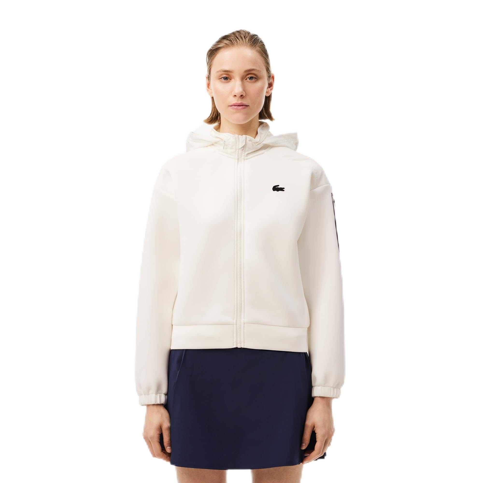 Lacoste Womens Sport Regular Fit Hoodie, FLOUR, 0