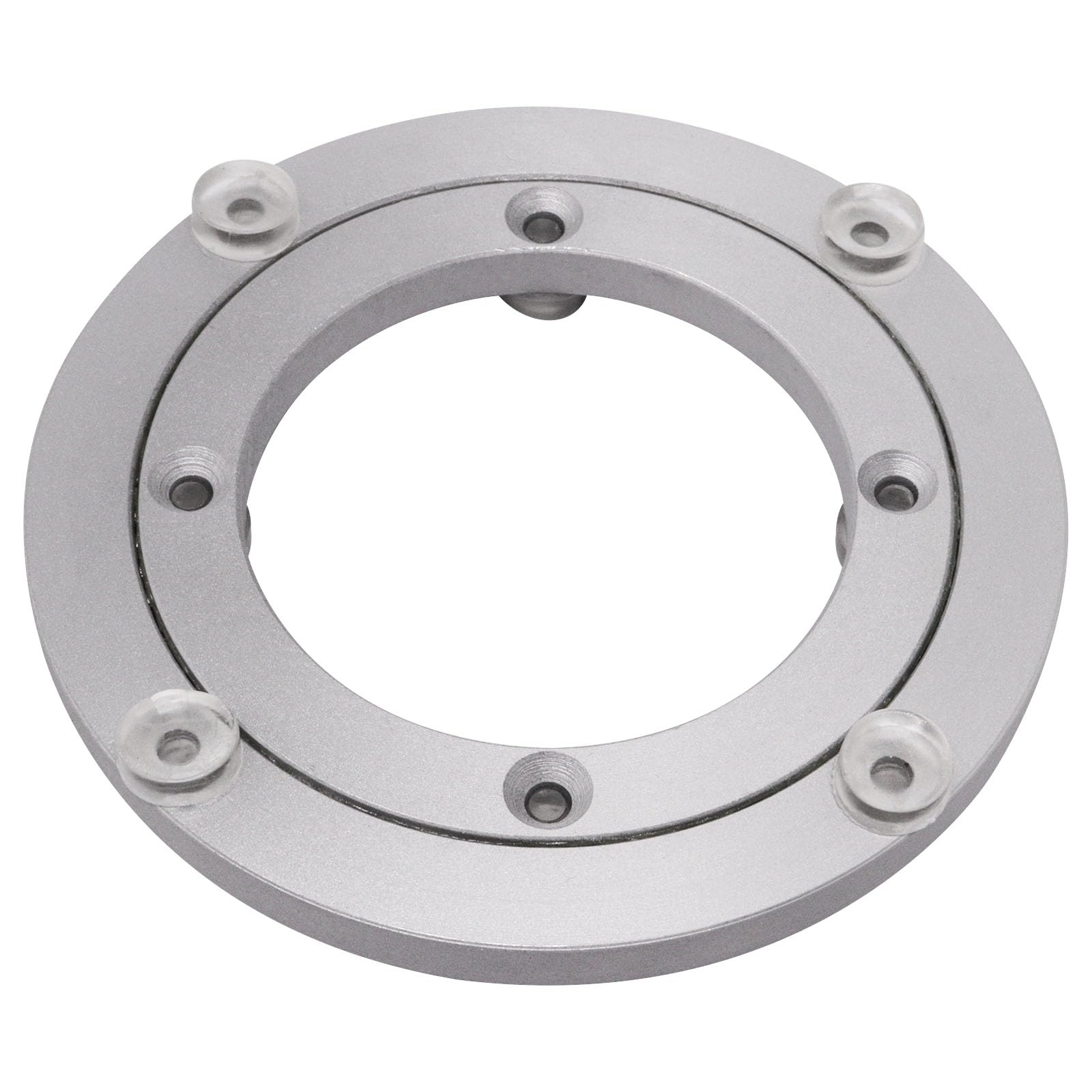Photo 1 of SWZHAI Lazy Susan Hardware 4 Inch, 2Pcs Round Lazy Susan Turntable Bearings, Heavy Duty Metal Rotating Hardware Turntable Bearing Ring for Dining-Table Makeup Holder, Silver