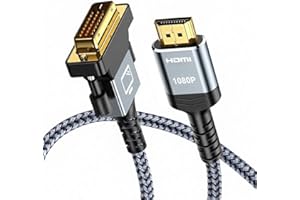 Capshi HDMI A to DVI Adapter Cable 6FT, High-Speed Gold-Plated Plug and Play Bi-Directional Nylon Braid 1080p, DVI to HDMI Adapter for Televison/Monitor/Video Card/Graphics Card