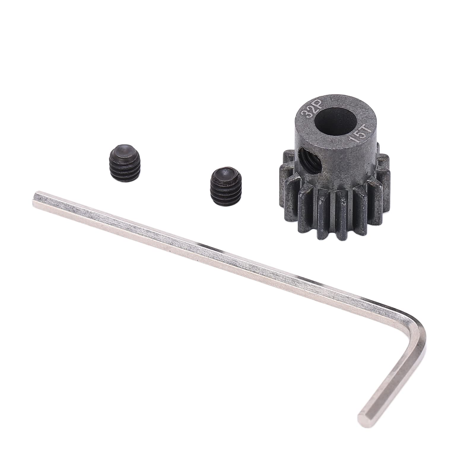 RC Car Pinion Gear Set, 15T 0.8 Mod Metal Pinion Motor Gear Compatible with ARRMA Granite 1/10 Remote Control Car Series