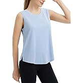 baleaf Women's Sleeveless Workout Tops Athletic Racerback Tank Top High Neck Yoga Running Shirts Loose Fit Gym Tennis