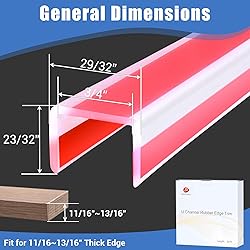 Clear Rubber Edge Trim, White Color Self-Adhesive