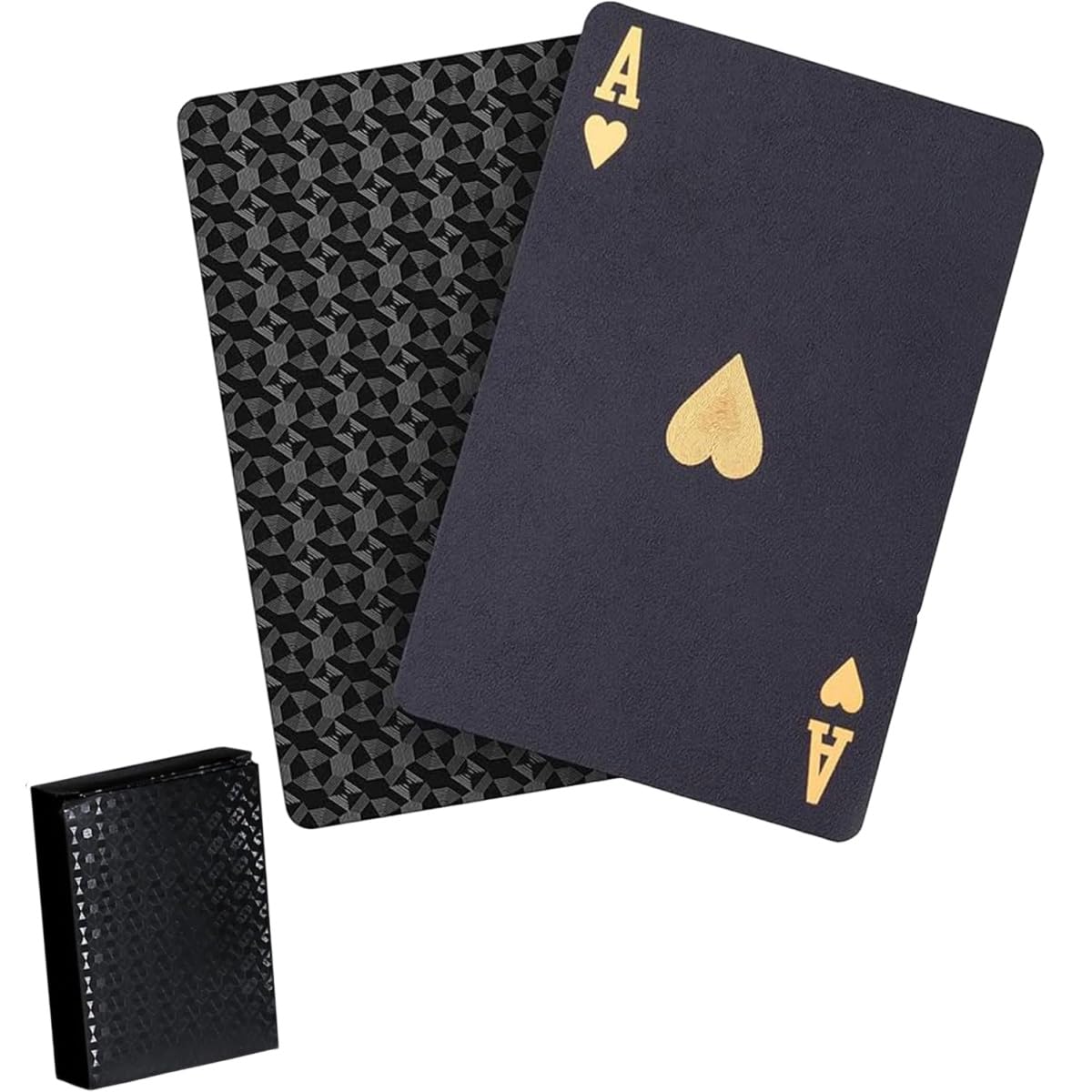 LGWJHCY Cool Plastic Playing Cards, 1 Deck of Card Game, Black Diamond Plastic Poker Cards, Waterproof Playing Cards, Poker Cards for Gift Party Game (Black)