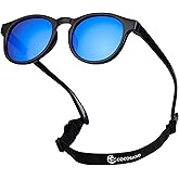 COCOSAND Baby Toddler Sunglasses with Strap Polarized Flexible Round Frame for Newborn Infant Kids Boy Girl Age 0-6 Years Old