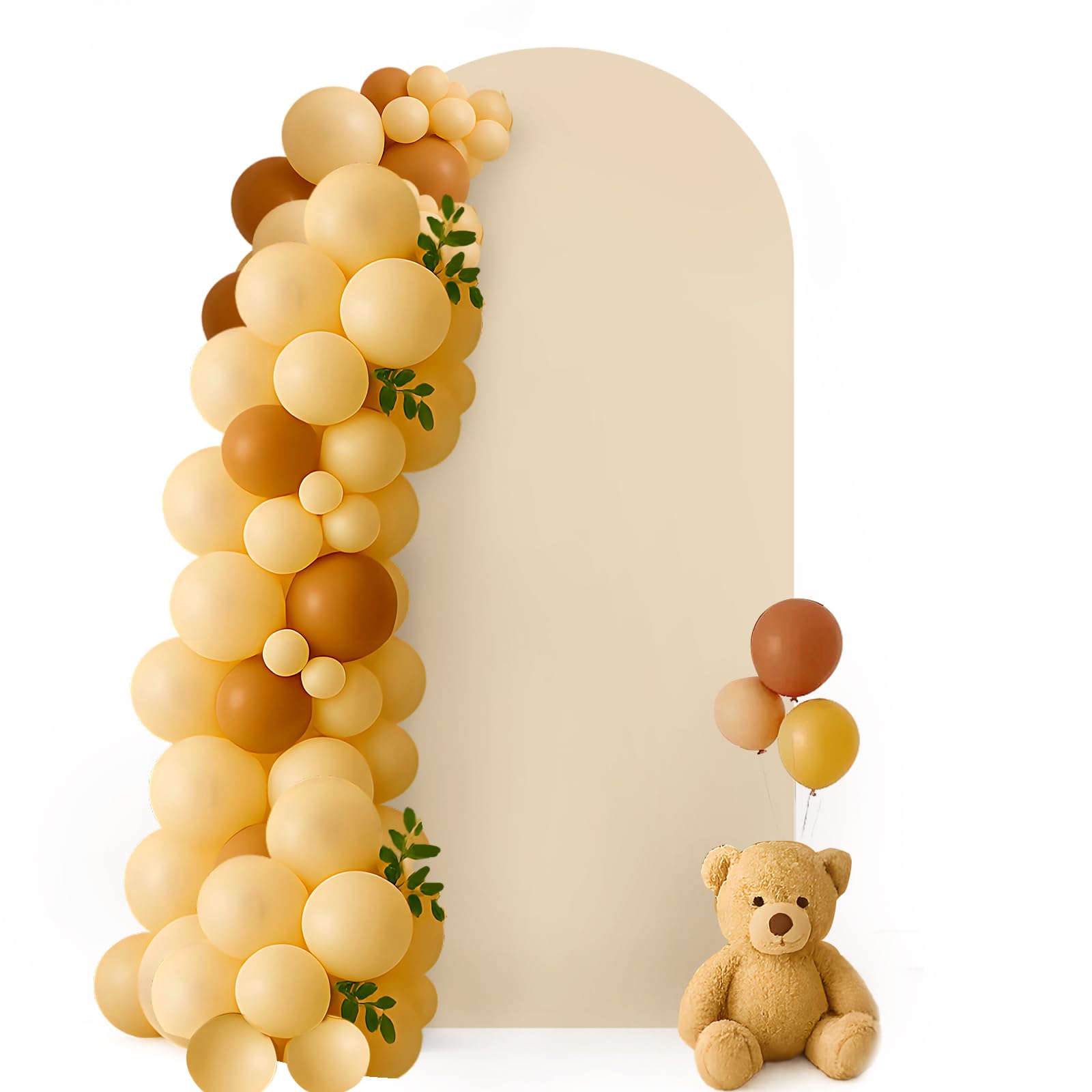 HEMMOTOP 6.6 ft Beige Arch Backdrop Cover, Spandex