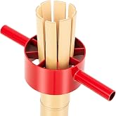 Lanties Bamboo Splitter 5.5 Inch Bamboo Split Steel Manual Dividing Splitting Tool with Both Side Handle Blade for Farm Backyard Workplace, Easy to Use, Red(8 Cut)