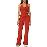 Womens Two Piece Workout Sets Wrap Halter Tank Top Matching High Waist Flared Leggings Yoga Pilates Outfits