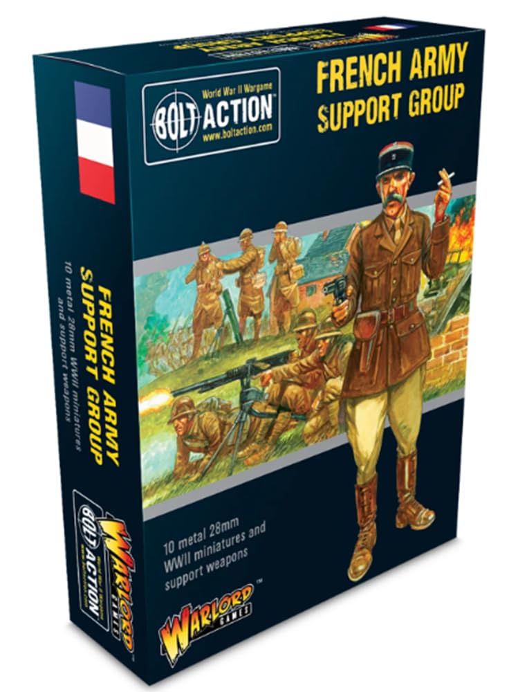 French Army Support Group - 28mm Scale Metal Miniatures for Bolt Action by Warlord Games - Highly Detailed World War 2 Miniatures for Table-top Wargaming