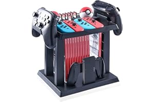 Etigood Storage Rack for Nintendo Switch, Switch Acccessories Organized Stand for Nintendo Switch Console Bundle Joy-Cons Pro Controllers Game Cards and 2 Poke Ball Plus Controllers