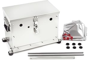 CNRAQR Aluminum Battery Box Relocation Kit Universal RV/Trailer Battery Box Outdoor With Waterproof Cover(Group 27)