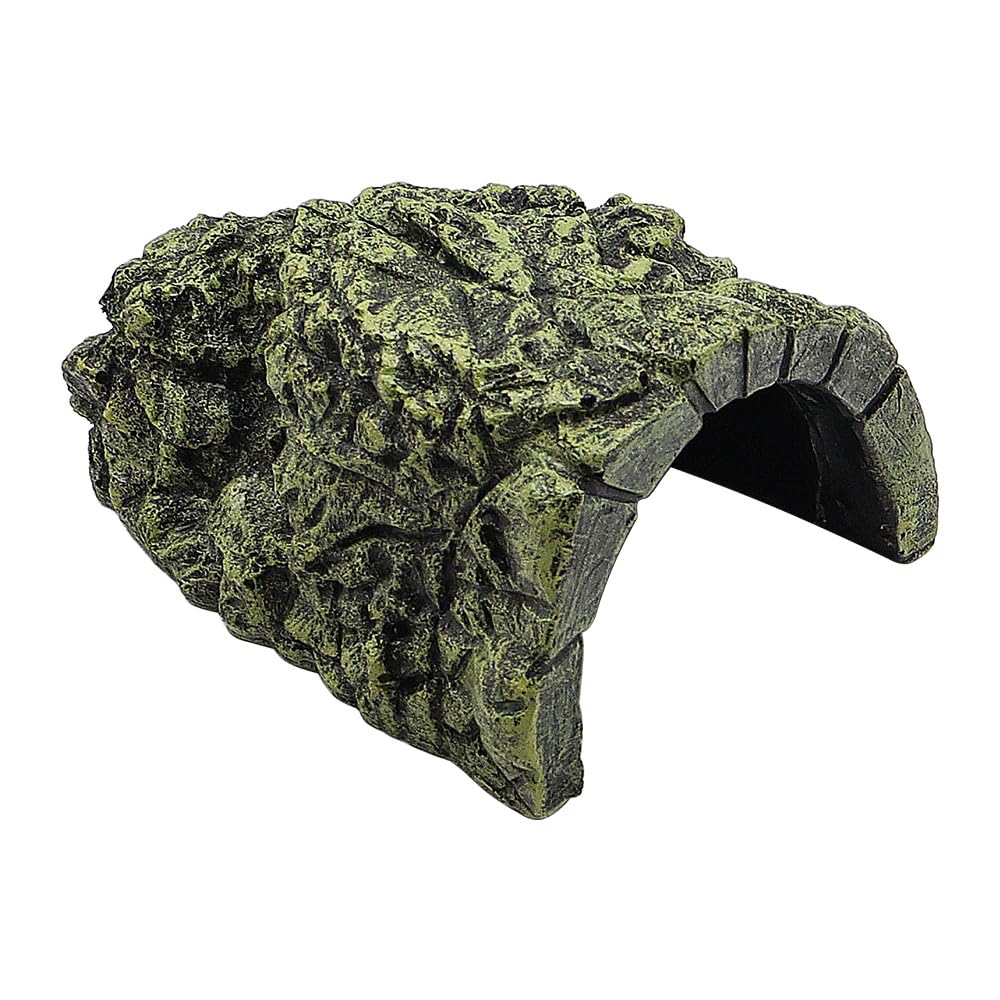 NUZAMAS Reptile Hideout Cave Fish Hiding Cave Aquarium Decoration Terrarium Stone Hideaway Natural Habitat Ornament for Turtle Gecko Spiders Frogs Lizards