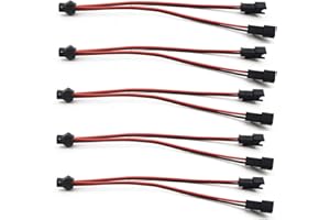 Vrabocry 5pcs 15cm 2pin SM Splitter JST Connector 1 to 2 Male and Female for 5630 3528 5050 one Color LED Strip