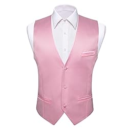 Barry.Wang Mens Light Pink Formal Suit Vest V-neck