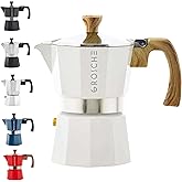 GROSCHE Milano Moka Stovetop Espresso Coffee Maker (3 Cup / 150 ml, White)