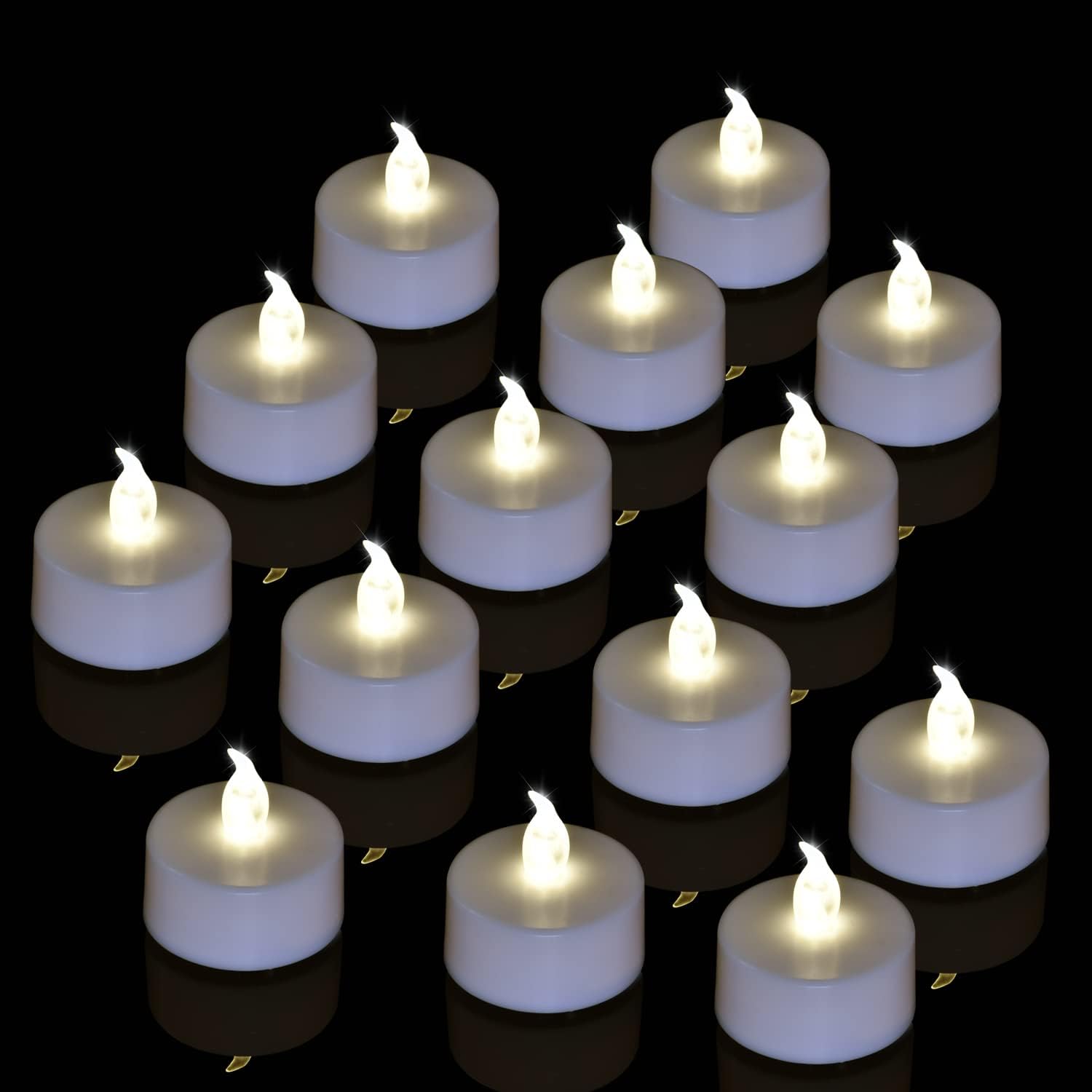 Lighting - Brigle LED Tea Lights, Battery-Powered Tea Lights Flameless Candles Warm White 24 Pack Wedding Lights for Home Decoration, Christmas, Birthday Party (24 Pack Warm White)