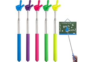 YURUIHKAO Pointer Finger Stick, 5 Pcs Teacher Pointer Stick Retractable Hand Pointer Stick for School Reading Classroom Presentations
