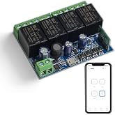 Ewelink WiFi Wireless Smart Relay Module USB 5v 4 Channel Inching Self-Lock Latched Dry Contact Remote Switch for Access Control, Garage Door,Home Automation, Compatible with Alexa Google Home
