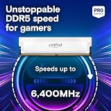 Crucial Pro DDR5 RAM 32GB Kit 6400MHz CL38 White 2x16GB XMP 3.0 EXPO view 2