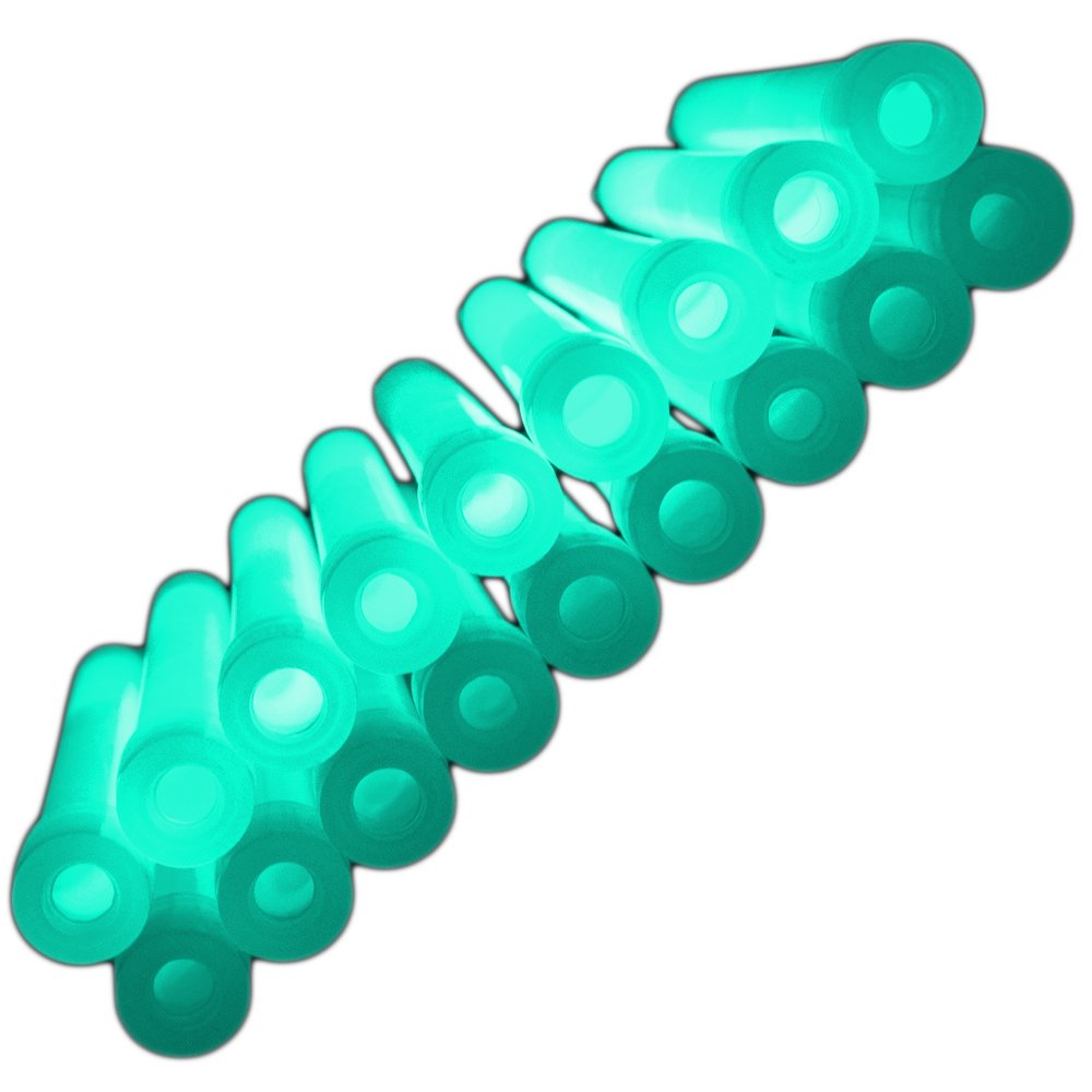 The Glowhouse Premium 6 inch Glow Stick pack of 25 Individually Wrapped with Lanyards (Aqua)