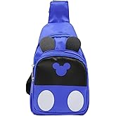JUMISEE Kids Cartoon Mouse Crossbody Chest Bag Cute Bow Sling Shoulder Bag Travel Hiking Daypack for Boys Girls