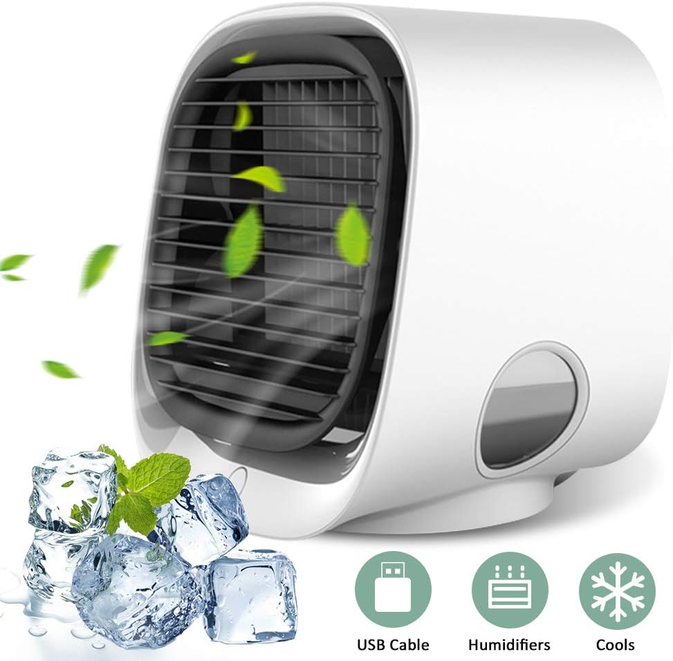 YOMERA Mobile Klimageräte 3 in 1 Mini Tragbare Klimageräte USB Ventilator Lufterfrischer mit 3 ...