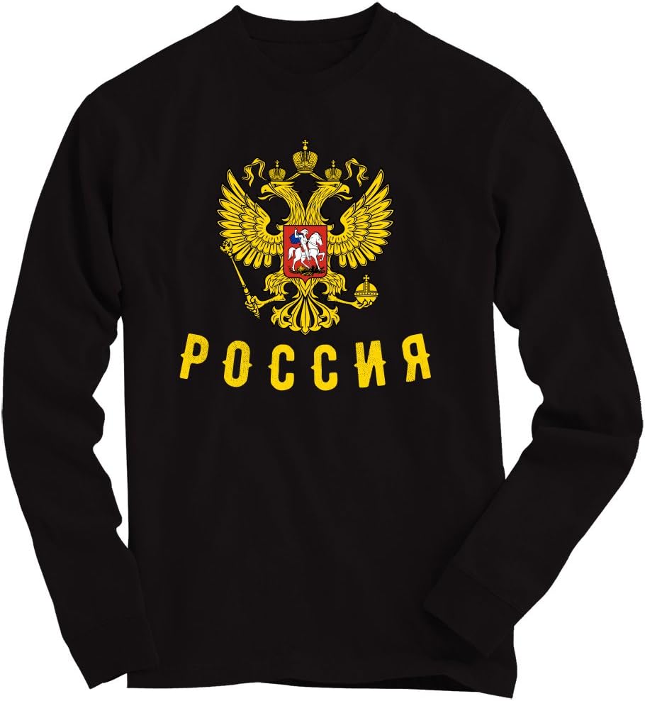 Russia Cyrillic Sweatshirt | Men | Ice Hockey | Russian Federation | Jersey | National Team, Colour:Black;Size:Medium