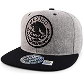 Trendy Apparel Shop Cities of Mexico Circular Logo Embroidered Flatbill Snapback Baseball Cap