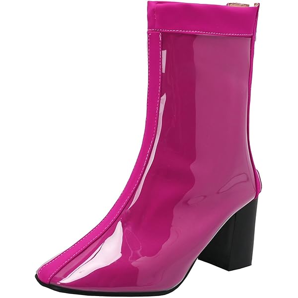 Amazon.com | TNXZ Women's Patent Leather Ankle Boots Hot