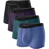 BAMBOO COOL Men's Trunks with U-Mesh Vent - Breathable Viscose, Tag-Free, Anti Ride-Up Underwear for Men