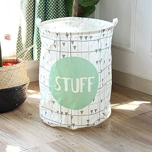 ASDQW Cesto De La Ropa Plegable,Cesto De Lavado Plegable con Asa Verde