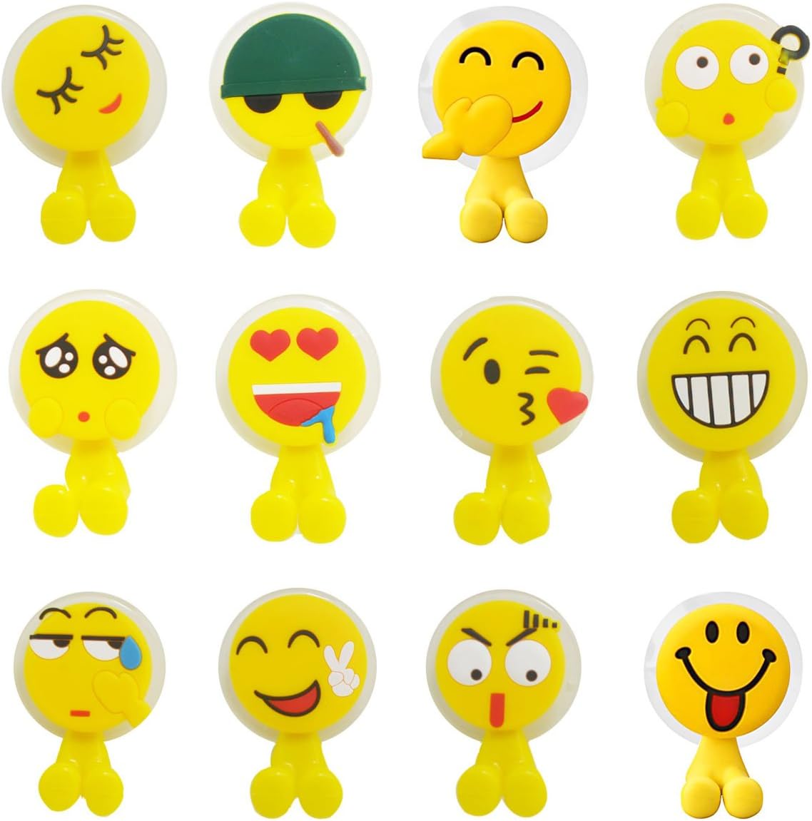 Toothbrush Holder Cute Wall Mounted Plastic PVC Bathroom Accessories 12 Sets Sucker Rack Hooks For Mirror Shower Office Cable Holder