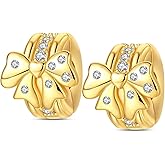 2Pcs Clip Stopper Beads Fit For Pandora Bracelet, Sterling Silver Spacer Charms For Bracelets, Hypoallergenic Bead Charm For Jewelry Diy Gifts For Her