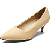 DREAM PAIRS Women's Pumps Kitten Heel Pointed Toe Shoes for Women Comfortable Office Work Dress Shoes