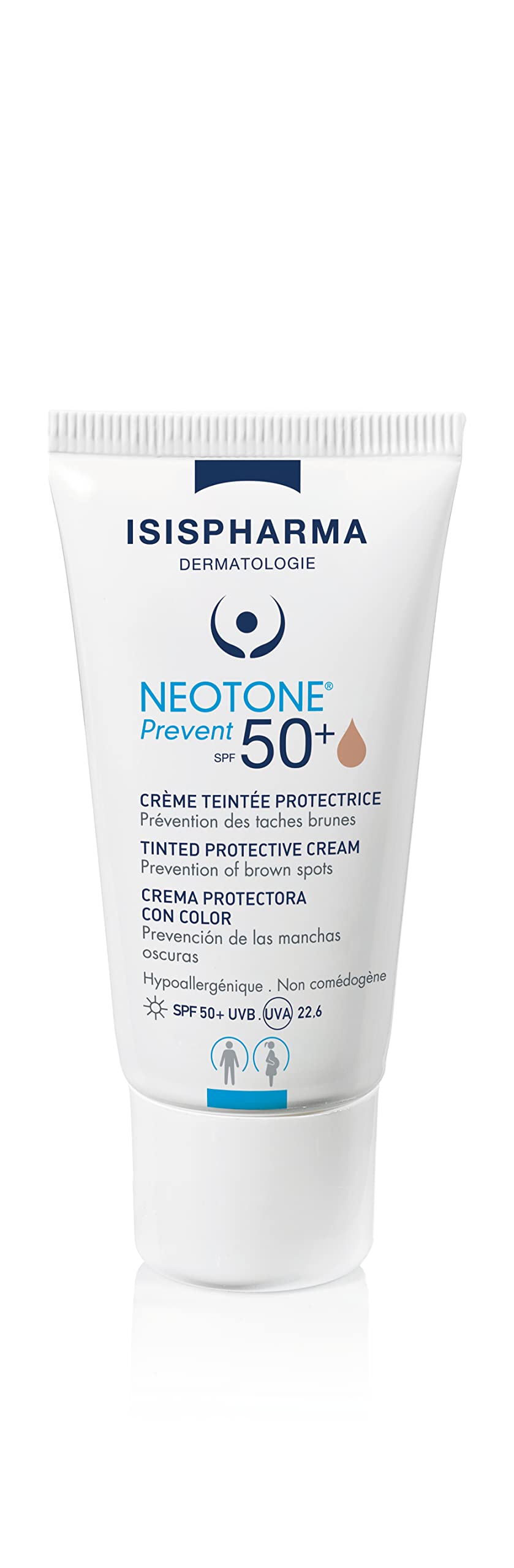 ISISPHARMA NEOTONE RADIANCE Prevent SPF 50+ Tinted Spf Moisturizer for face - Spf Moisturizer Face UV and Blue Light Protection - Spf 50 sunscreen for Sensitive Skin & Pregnant women - Made in France