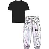 SANGTREE 2-Piece Boys Clothes Short Sleeve Shirt and Cargo Pants Set Fashion Athletic Casual Boy Outfits, 4-14 Years