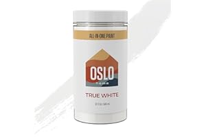 Oslo Home All In One Paint, True White, Quart (32oz), ‎Satin, no Sanding, for Refinishing Furniture, Cabinets