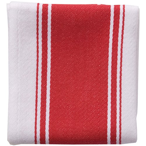 Dexam Love Colour Striped Tea Towel - Scarlet