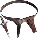 CiviLight PU Leather Medieval Belt with Sword Frog Sword Holder BeltsHalloween Pirate Sword Belt with Sword Sheath Set of 2