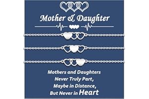 GBTBYS 2/3/4/5 Pcs Mother Daughter Bracelets Set Birthday Christmas Gifts for Grandma Granddaughter Aunt Niece Gifts Mommy and Me Sister Matching Wish Bracelets