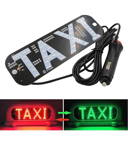DXNQ Taxi LED Sign Decor, 5V USB Bright Taxi Led Windscreen Cab Indicator Lamp Signal, Vibrant Taxi LED Sign Decor With Transparent Suction Cups For Driver (Green, USB