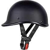 Yesmotor Low Profile Motorcycle Half Beanie Helmet-DOT | Retro design.Ideal for street cruiser riding.Lightweight shell design.Breathable inner lining.Advanced impact protection.