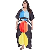 Oussum Women Polyester Casual Kaftan Long Plus Size Summer Beach Caftan Cover Ups Maxi Dresse for Ladies Boho Lounge Outfit