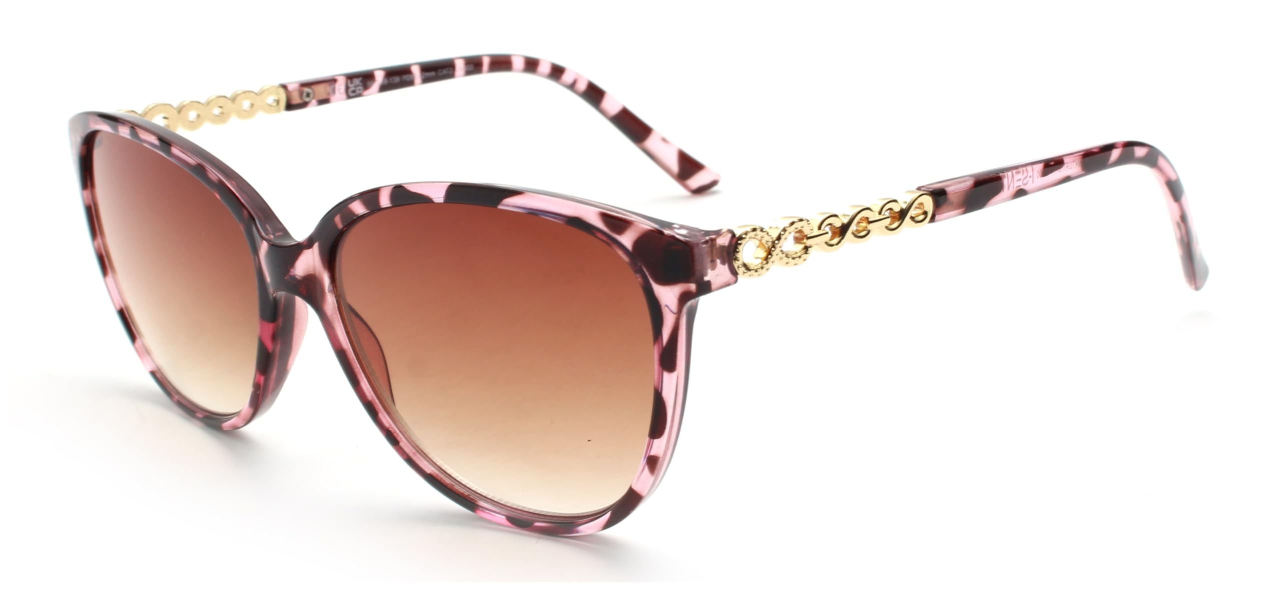 I-Sential Reading Sunglasses Womens Designer Side Decor Crystal Pink Animal/Brown Lens Tinted Sun Readers Glasses UV400 With Case 2.25