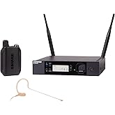 Shure GLXD14R+/MX53 Dual Band Pro Digital Wireless Microphone System - 12-Hour Battery Life, 100 ft Range | MX153 Headset Mic, Single Channel Rack Mount Receiver (GLXD14R+/MX53-Z3)