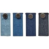 4 Pieces Waist Extender for Pants Jeans, Waistband Extenders, Adjustable Jeans Button Extender, Button Extender for Jeans for Jeans, Trousers, Dress and Pants
