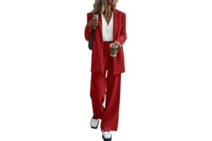 KIRUNDO Womens 2023 Fall Fashion Two Piece Outfits Blazer Jacket and Wide Leg Pants Suit Set Business Casual Work Clothes